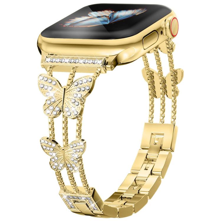 xDfind 蝴蝶形鑽石金屬錶帶，適用於 Apple Watch 42 / 44 / 45 / 46 / 49mm，適用於 Apple Watch 38 / 40 / 41 / S10 42mm
