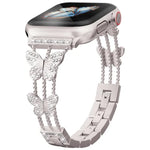 xDfind 蝴蝶形鑽石金屬錶帶，適用於 Apple Watch 42 / 44 / 45 / 46 / 49mm，適用於 Apple Watch 38 / 40 / 41 / S10 42mm