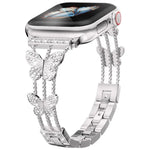 xDfind 蝴蝶形鑽石金屬錶帶，適用於 Apple Watch 42 / 44 / 45 / 46 / 49mm，適用於 Apple Watch 38 / 40 / 41 / S10 42mm