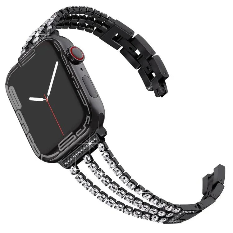 xDfind 三鑽石金屬錶帶，適用於 Apple Watch 42 / 44 / 45 / 46 / 49mm，適用於 Apple Watch 38 / 40 / 41 / S10 42mm