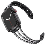 xDfind 三鑽石金屬錶帶，適用於 Apple Watch 42 / 44 / 45 / 46 / 49mm，適用於 Apple Watch 38 / 40 / 41 / S10 42mm