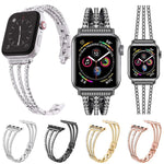 xDfind 三鑽石金屬錶帶，適用於 Apple Watch 42 / 44 / 45 / 46 / 49mm，適用於 Apple Watch 38 / 40 / 41 / S10 42mm