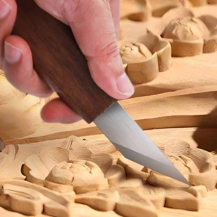 Long Blade Bevel Pointed Hand Carving Knife Utility Knife, Walnut, Bamboo