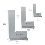 90度平刃木工方形L型碳鋼刀刃套裝方尺，50x40，75x50，100x70，3件組