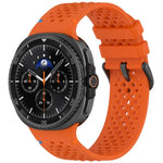 xDfind 合金黑色扣環蜂巢透氣矽膠錶帶，適用於 Samsung Galaxy Watch8 / Watch8 Classic