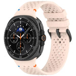 xDfind 合金黑色扣環蜂巢透氣矽膠錶帶，適用於 Samsung Galaxy Watch8 / Watch8 Classic