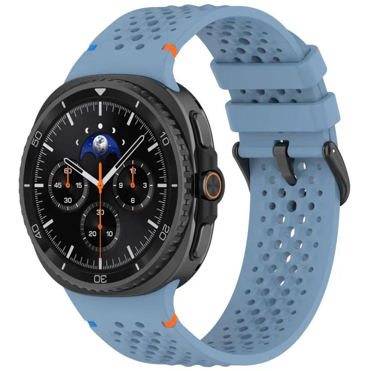 xDfind 合金黑色扣環蜂巢透氣矽膠錶帶，適用於 Samsung Galaxy Watch8 / Watch8 Classic