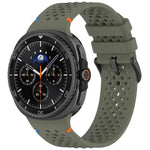 xDfind 合金黑色扣環蜂巢透氣矽膠錶帶，適用於 Samsung Galaxy Watch8 / Watch8 Classic