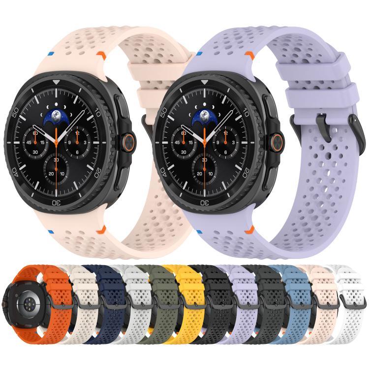 xDfind 合金黑色扣環蜂巢透氣矽膠錶帶，適用於 Samsung Galaxy Watch8 / Watch8 Classic