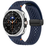 xDfind Magnetic Black Buckle Honeycomb Breathable Silicone Watch Band, For Samsung Galaxy Watch8 / Watch8 Classic