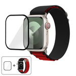 扣環環尼龍錶帶搭配 3D 曲面膜，適用於 Apple Watch Series 40mm