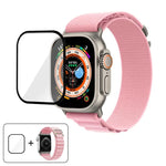 扣環環尼龍錶帶搭配 3D 曲面膜，適用於 Apple Watch Ultra 2 / 1 49mm