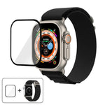 扣環環尼龍錶帶搭配 3D 曲面膜，適用於 Apple Watch Ultra 2 / 1 49mm