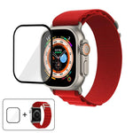 扣環環尼龍錶帶搭配 3D 曲面膜，適用於 Apple Watch Ultra 2 / 1 49mm