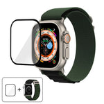 扣環環尼龍錶帶搭配 3D 曲面膜，適用於 Apple Watch Ultra 2 / 1 49mm