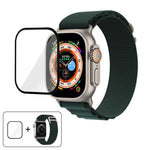 扣環環尼龍錶帶搭配 3D 曲面膜，適用於 Apple Watch Ultra 2 / 1 49mm