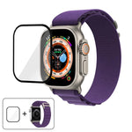 扣環環尼龍錶帶搭配 3D 曲面膜，適用於 Apple Watch Ultra 2 / 1 49mm