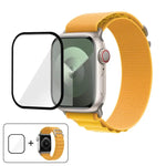 帶有3D曲面膜的扣環尼龍錶帶，適用於Apple Watch系列38毫米