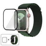 帶有3D曲面膜的扣環尼龍錶帶，適用於Apple Watch系列38毫米