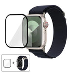 帶有3D曲面膜的扣環尼龍錶帶，適用於Apple Watch系列38毫米