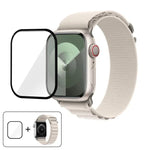 帶有3D曲面膜的扣環尼龍錶帶，適用於Apple Watch系列38毫米