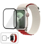 帶有3D曲面膜的扣環尼龍錶帶，適用於Apple Watch系列42毫米