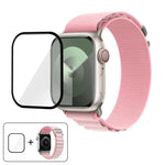 帶有3D曲面膜的扣環尼龍錶帶，適用於Apple Watch系列42毫米