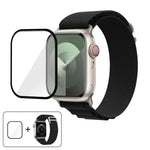 帶有3D曲面膜的扣環尼龍錶帶，適用於Apple Watch系列42毫米