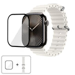 帶有3D曲面膜的海洋矽膠錶帶，適用於Apple Watch系列40毫米，Apple Watch Ultra 2 / 1 49毫米，Apple Watch系列45毫米