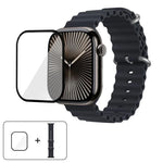 帶有3D曲面膜的海洋矽膠錶帶，適用於Apple Watch系列40毫米，Apple Watch Ultra 2 / 1 49毫米，Apple Watch系列45毫米