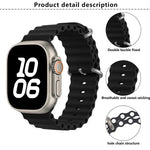 帶有3D曲面膜的海洋矽膠錶帶，適用於Apple Watch系列41毫米，Apple Watch系列38毫米，Apple Watch系列42毫米