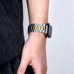 三珠不鏽鋼錶帶搭配3D曲面膜，適用於Apple Watch系列10 46mm、10 42mm、44mm、40mm
