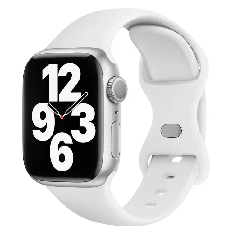 帶有3D曲面膜的蝴蝶扣矽膠錶帶，適用於Apple Watch系列10 46毫米，Apple Watch系列10 42毫米，Apple Watch系列44毫米
