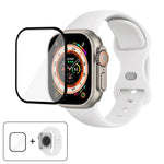 帶有3D曲面膜的蝴蝶扣矽膠錶帶，適用於Apple Watch系列40毫米，Apple Watch Ultra 2 / 1 49毫米，Apple Watch系列45毫米