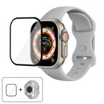 帶有3D曲面膜的蝴蝶扣矽膠錶帶，適用於Apple Watch系列40毫米，Apple Watch Ultra 2 / 1 49毫米，Apple Watch系列45毫米