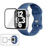 帶有3D曲面膜的蝴蝶扣矽膠錶帶，適用於Apple Watch系列40毫米，Apple Watch Ultra 2 / 1 49毫米，Apple Watch系列45毫米