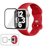 帶有3D曲面膜的蝴蝶扣矽膠錶帶，適用於Apple Watch系列41毫米，Apple Watch系列38毫米，Apple Watch系列42毫米