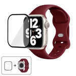 帶有3D曲面膜的蝴蝶扣矽膠錶帶，適用於Apple Watch系列41毫米，Apple Watch系列38毫米，Apple Watch系列42毫米