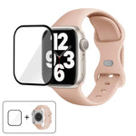 帶有3D曲面膜的蝴蝶扣矽膠錶帶，適用於Apple Watch系列41毫米，Apple Watch系列38毫米，Apple Watch系列42毫米