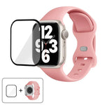 帶有3D曲面膜的蝴蝶扣矽膠錶帶，適用於Apple Watch系列41毫米，Apple Watch系列38毫米，Apple Watch系列42毫米