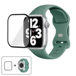 帶有3D曲面膜的蝴蝶扣矽膠錶帶，適用於Apple Watch系列41毫米，Apple Watch系列38毫米，Apple Watch系列42毫米
