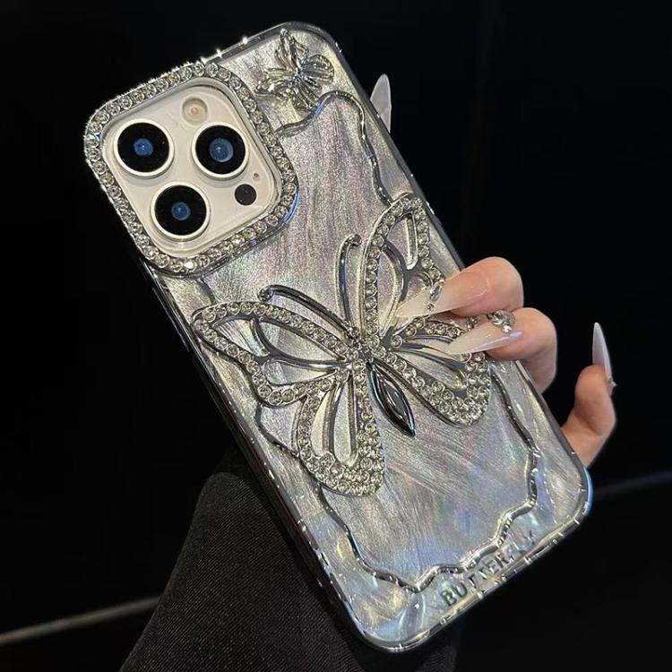 蝴蝶電鍍TPU手機殼附環氧紙板，適用於iPhone 14、iPhone 14 Pro、iPhone 14 Pro Max、iPhone 13 Pro Max、iPhone 13 Pro、iPhone 13