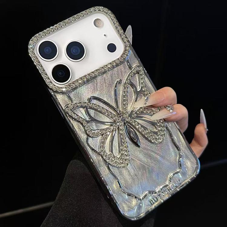 蝴蝶電鍍 TPU 手機殼附環氧樹脂卡片，適用於 iPhone 17 Pro Max、iPhone 17 Pro、iPhone 17、iPhone 16 Pro Max、iPhone 16 Pro、iPhone 16 Plus、iPhone 16、iPhone 15 Pro Max、iPhone 15 Pro