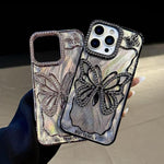 蝴蝶電鍍TPU手機殼附環氧紙板，適用於iPhone 14、iPhone 14 Pro、iPhone 14 Pro Max、iPhone 13 Pro Max、iPhone 13 Pro、iPhone 13