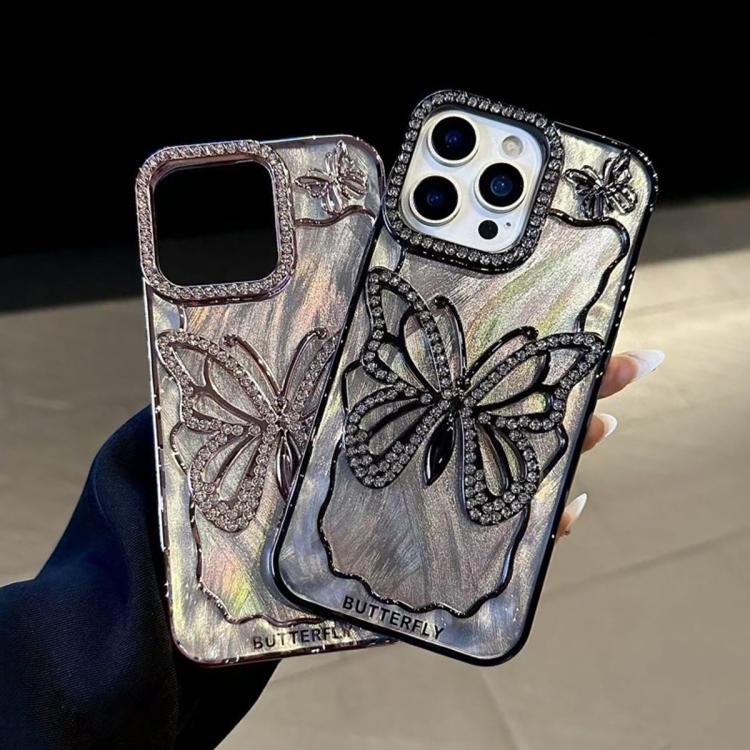 蝴蝶電鍍TPU手機殼附環氧紙板，適用於iPhone 14、iPhone 14 Pro、iPhone 14 Pro Max、iPhone 13 Pro Max、iPhone 13 Pro、iPhone 13