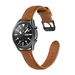 平紋皮革替換錶帶，適用於 Samsung Galaxy Watch 3 41mm，適用於 Samsung Galaxy Watch 3 45mm