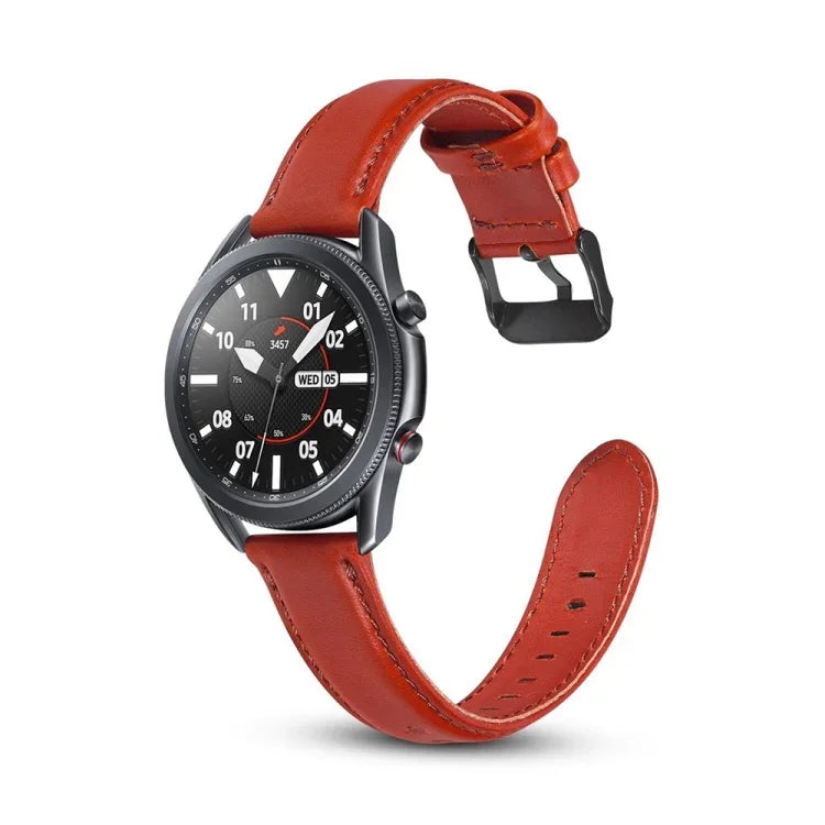 平紋皮革替換錶帶，適用於 Samsung Galaxy Watch 3 41mm，適用於 Samsung Galaxy Watch 3 45mm