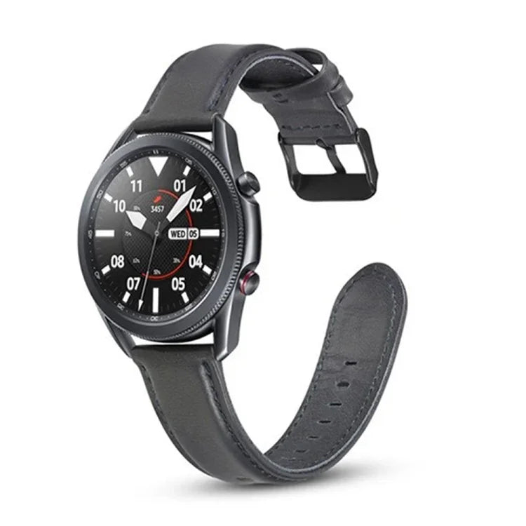 平紋皮革替換錶帶，適用於 Samsung Galaxy Watch 3 41mm，適用於 Samsung Galaxy Watch 3 45mm