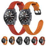 平紋皮革替換錶帶，適用於 Samsung Galaxy Watch 3 41mm，適用於 Samsung Galaxy Watch 3 45mm