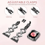 xDfind O形鑽石金屬錶帶，配備鋼化膜整合PC保護殼，適用於Apple Watch系列10 46毫米，Apple Watch系列10 42毫米，Apple Watch系列44毫米，Apple Watch系列40毫米，Apple Watch Ultra 2 / 1 49毫米